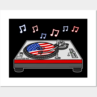 4th July DJ USA Flag Music Producer Posters and Art